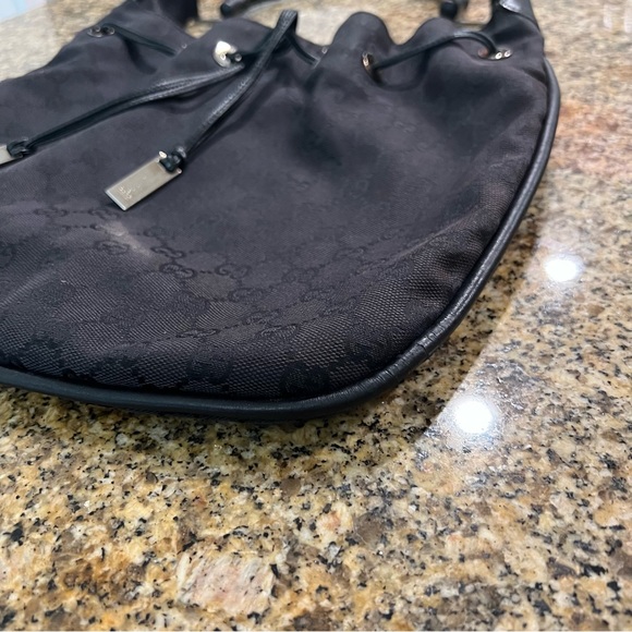 Vintage Gucci | Bamboo GG Black Monogram Shoulder Bag - Picture 13 of 16